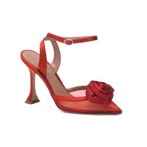 BRITT NETTA Red Made In Italy Coco Ankle Strap Heels